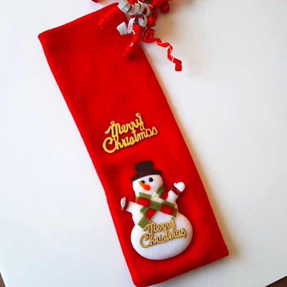 🎅🏼Merry Christmas Stocking Wine Bag Favor Bag Treat bags Candy Bags 4.5"X13"in - Picture 1 of 5